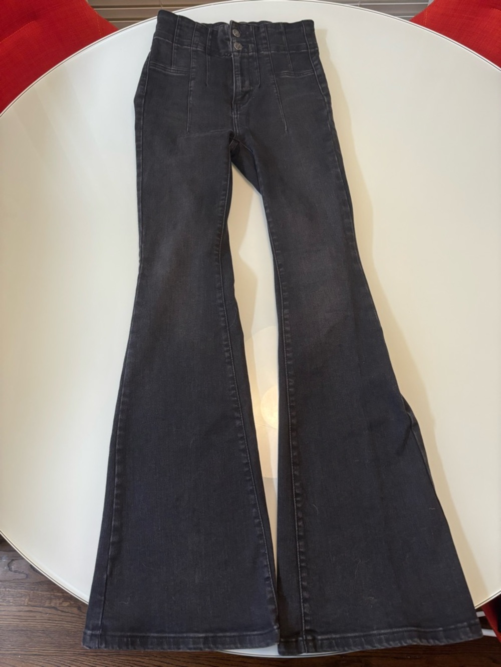 Free People Black High-Rise Flare Jeans